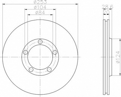 HELLA PAGID 8dd355106281 -  Тормозной диск